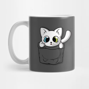 Cute White Pocket Cat Mug